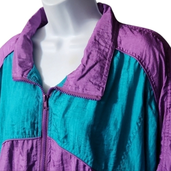 Haband Purple and Teal Bomber Jacket Windbreaker Tracksuit - Picture 3 of 7